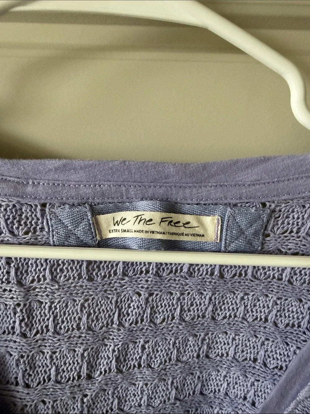 FREE PEOPLE WE THE FREE THIEN’S. HACCI PURPLE TEXTURED KNIT SWEATER